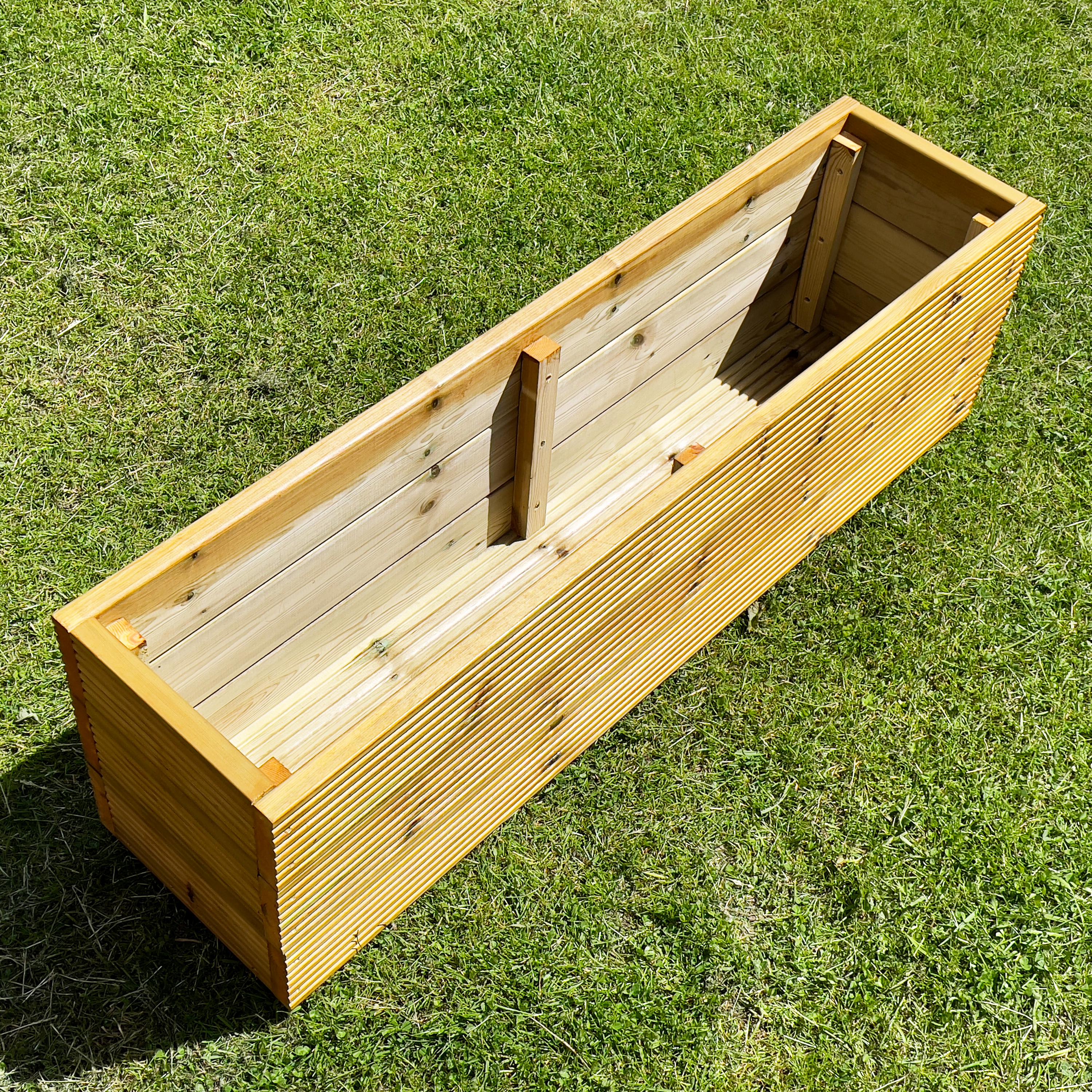 XL Wooden Garden Planter Box: Oak Stained, Heavy Duty, Made to