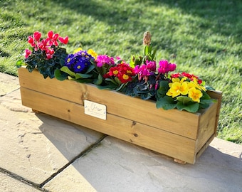 Personalised Wooden Garden Planter Box: Birthday Gift