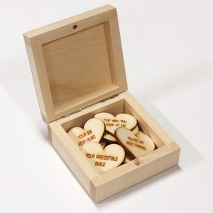 10 Reasons Why I Love You Wooden Box and Hearts Personalised Anniversary Gift for Boyfriend, Girlfriend, Wife, Husband, Partner image 2