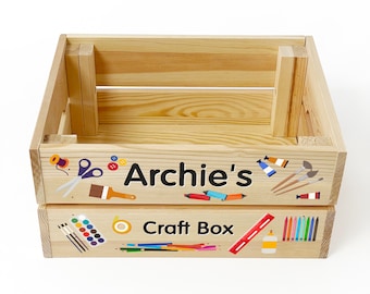Personalised Child's Wooden Art Box By Little Foundry