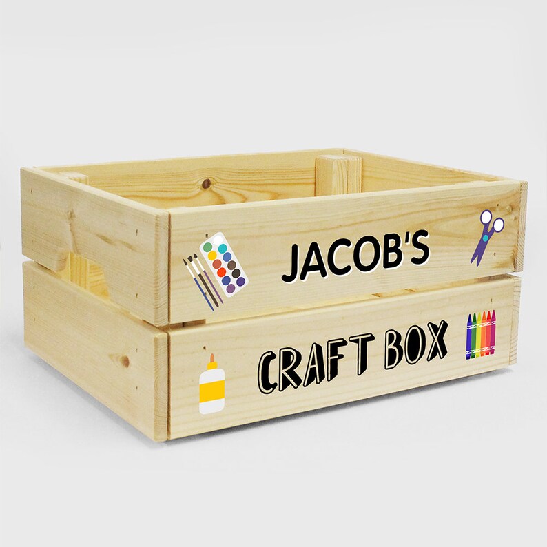 Personalised Wooden Arts & Crafts Box for Kids BOY GIRL Etsy UK