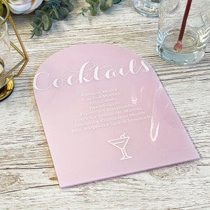 Panneau de menu de bar mariage liste de cocktails - panneau de décoration de mariage personnalisé de luxe, panneau de bar, panneau de boissons, panneau de cocktail, panneau de carte des vins