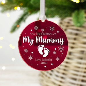 Personalised First Christmas As My Mummy Bauble: Acrylic Keepsake Gift