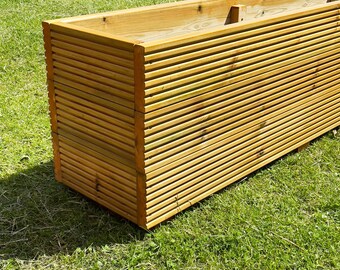 XL Wooden Garden Planter Box: Oak Stained, Heavy Duty, Made to