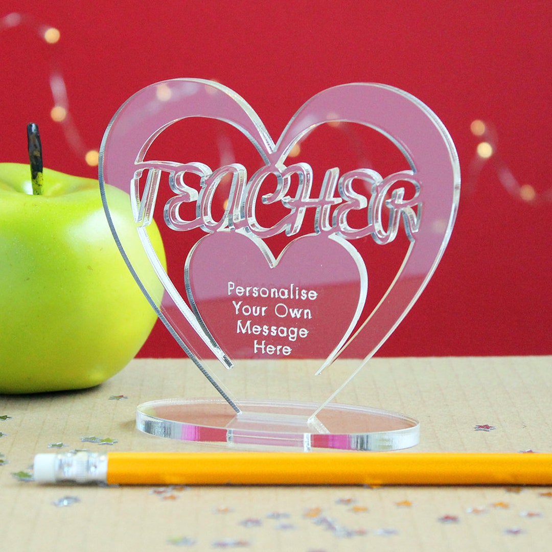 Personalised Teacher Heart Ornament Thank You Keepsake Gift for Teacher ...