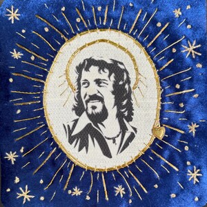 Waylon Jennings Patch, Embroidered Outlaw Country Music Gift for fans. Velvet Sew On Battle Jacket Patch.