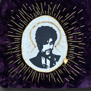 Purple Velvet Prince Patch. Hand Embroidered, Sew On Relic. Gift For Fans And Music Lovers.