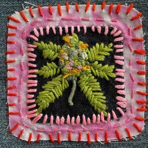 Weed flower sew on patch, Patches for jeans! Small Patch for Jacket. Dispensary gift idea for stoner.