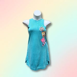 Grateful Dead Patch Dress – Upcycled Handmade Dress with Dancing Bear Appliqué – Boho Deadhead Clothing