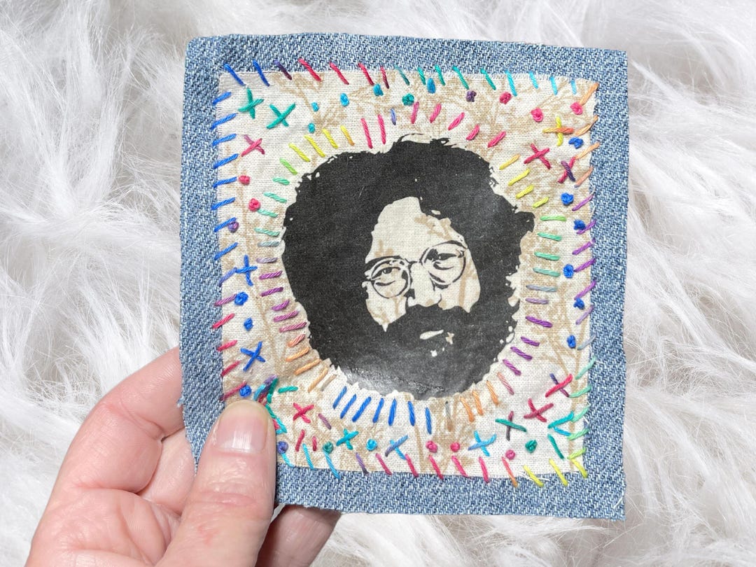 Funky Jerry Garcia Tie-dye Patch Vintage Grateful Dead Embroidered Sew ...