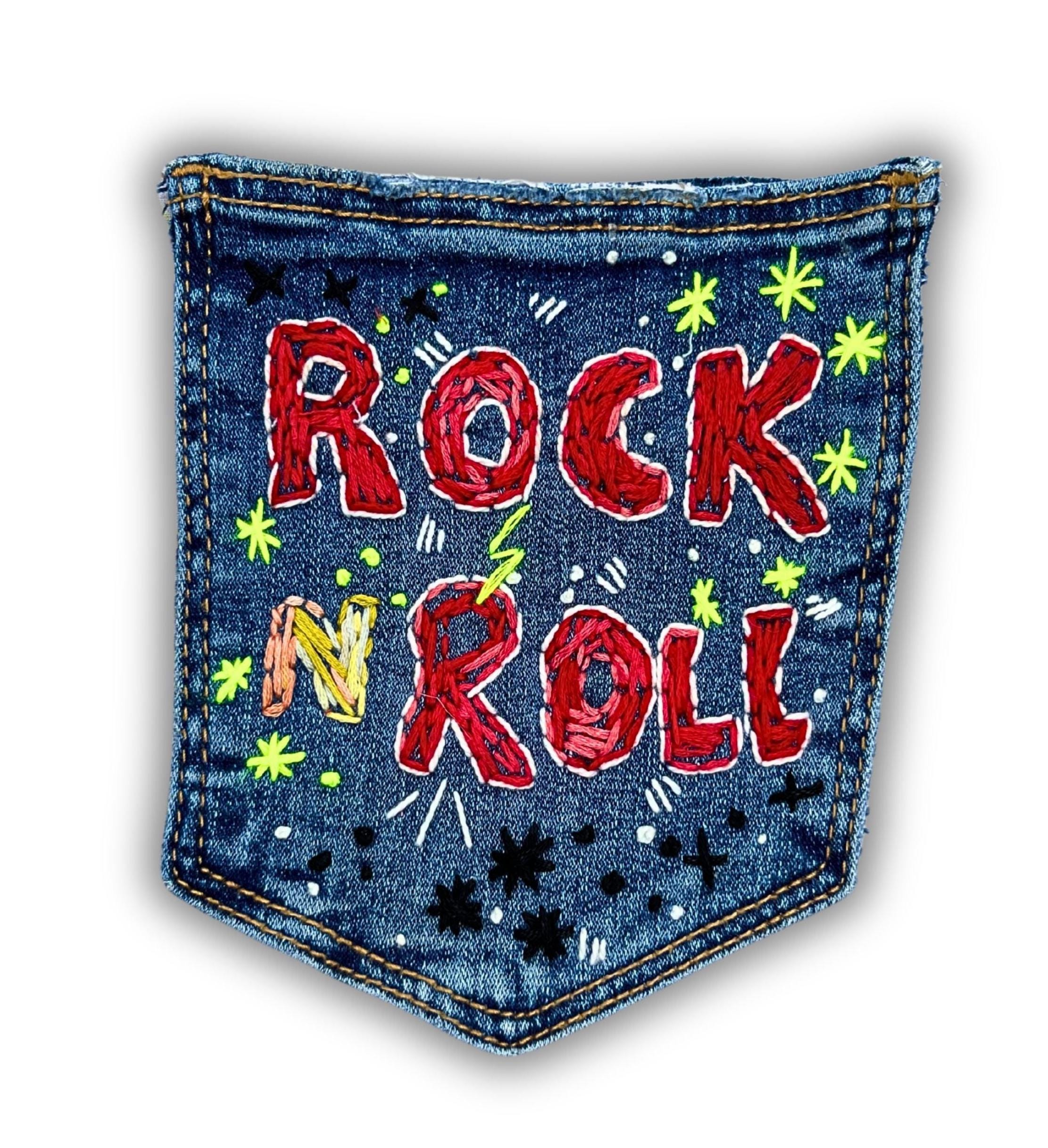 Embroidered Denim Pocket Patch – Handmade Rock and Roll