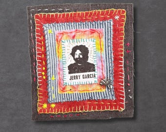 Jerry Garcia Patch, Grateful Dead Patch, Deadhead Patch, Jam Band Patch, Hand Embroidered Sew On Patch