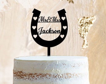 horseshoe topper, cowboy wedding topper, wedding cake topper