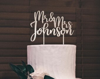 Personalized Wedding cake topper, Mr & Mrs Wedding Topper , Golden Wedding cake topper, Custom Wedding topper