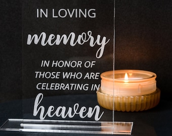 Personalized Memorial Table Sign - In Loving Memory Sign