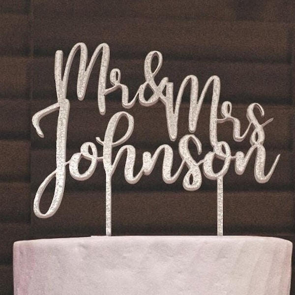 Topper per torta nuziale, Mr Mrs Wedding Topper, topper per torta in legno, topper per matrimonio personalizzato