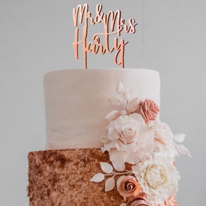 Wedding cake topper Mr Mrs Wedding Topper wood cake topper Copper