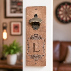 Abrebotellas de pared de madera personalizado con imán