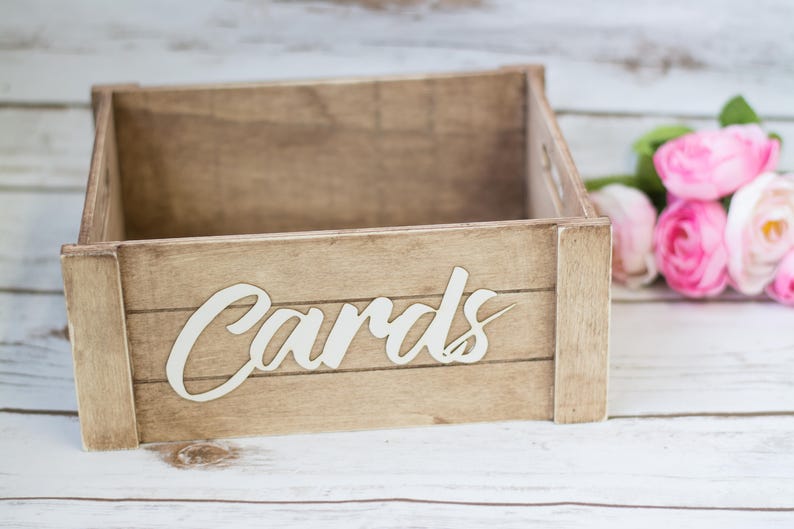 Rustic Card Box , Wedding Mail Box , Wooden Card Banner Bunting image 3