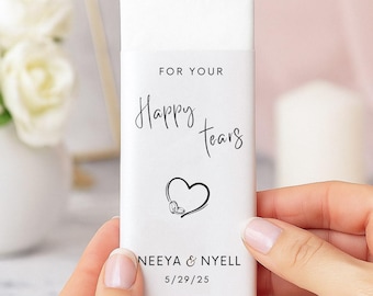 Personalized Wedding Tissues: Happy Tears Favors