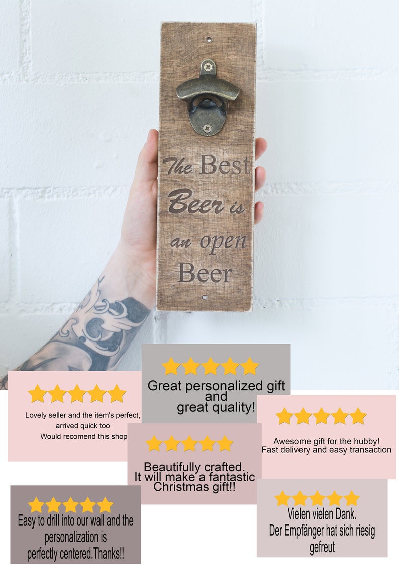 Wall bottle Opener , Best Beer Opener, dad gifts beer , Father's day gift for him image 6