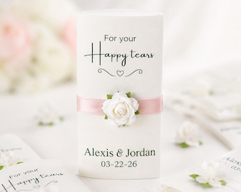 Porta-guardanapos de papel personalizado para casamento, para lágrimas de felicidade.