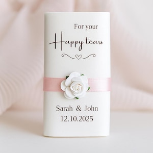 Wedding Tissue Packs for Guests, Happy Tears Favor, Pocket Tissue Wedding Favor, Napkin Holder, Ceremony Keepsake