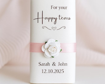 Personalized Wedding Tissue Favors, Happy Tears Keepsake