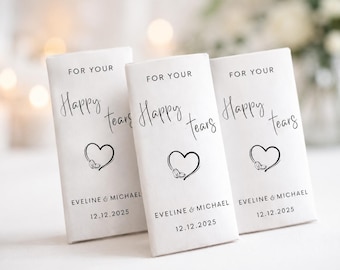 Pacotes de lenços de papel personalizados para casamento: Lembrancinhas Tears of Joy