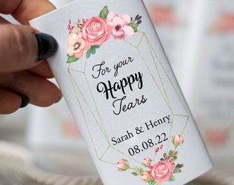 Wedding Tissues, Happy Tears, Wedding favors gift, Tissue Holder