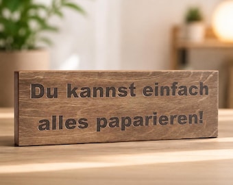 Personalized Wooden Motivational Sign: Rustic Laser Engraved Desk Decor