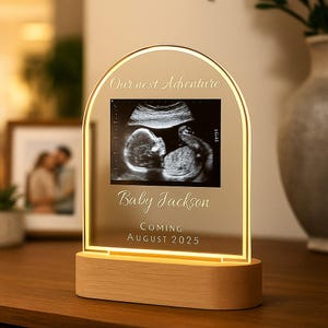 Personalized LED Light with Ultrasound, Pregnancy Announcement Gift, New Dad Gift, Baby Reveal Keepsake