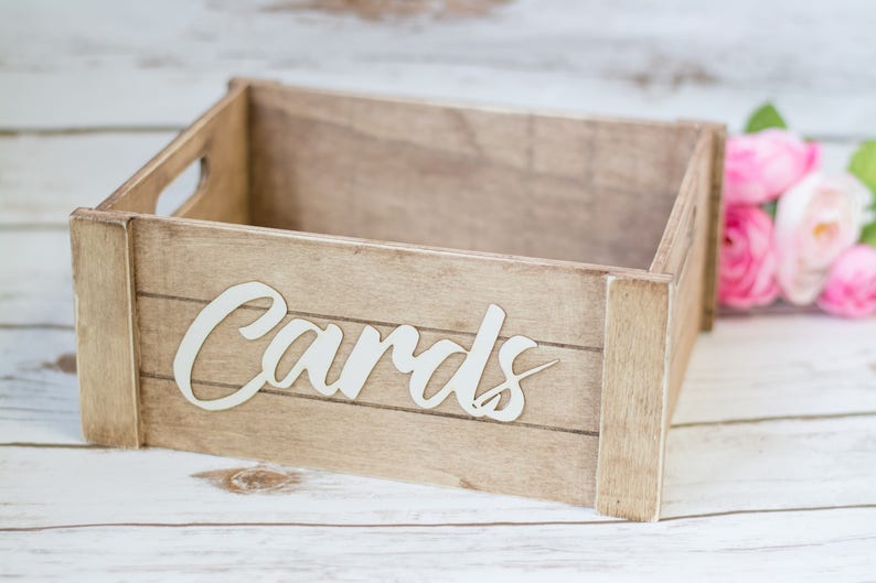 Rustic Card Box , Wedding Mail Box , Wooden Card Banner Bunting image 4