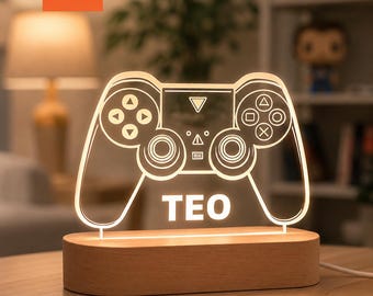Personalized Gamer LED Desk Light – Console Night Light
