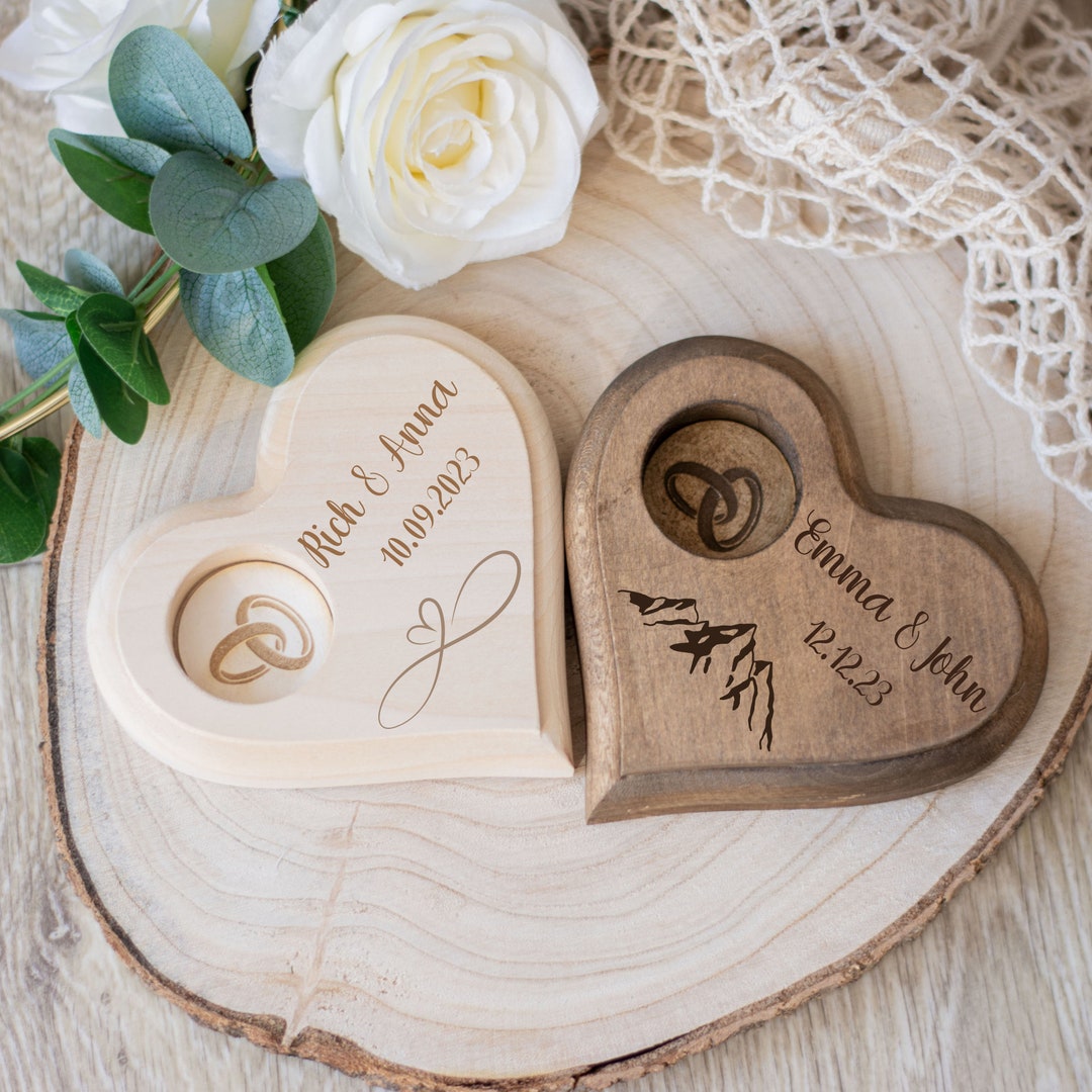 Ring Bearer Holder, Wedding Ring Dish, Wooden Ring Box Etsy