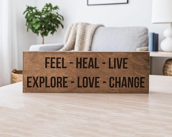 Plaque de motivation en bois personnalisée : décoration de bureau rustique gravée au laser