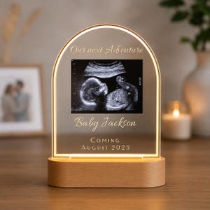 Personligt LED-ljus med ultraljud, graviditetspresent, present till nybliven pappa, minnessak för babyavslöjandet