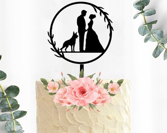 Hund Hochzeit Cake Topper, Braut Bräutigam Topper, Custom Pet Cake Topper für Hochzeit