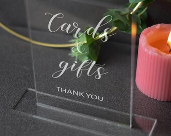 Clear Acrylic Cards and Gifts Sign, Wedding Please Sign, Elegant Reception Decor