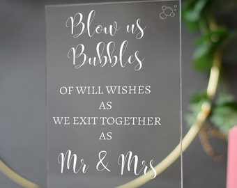 blow us bubbles sign, bubbles send off sign, wedding bubbles favors