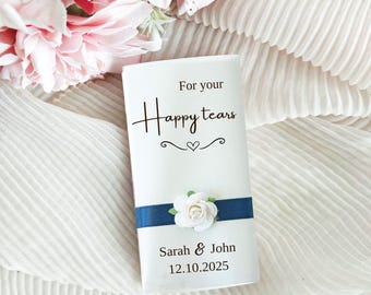 Personalized Wedding Tissue Packs, For Your Happy Tears Favors, Wedding Napkin Holder