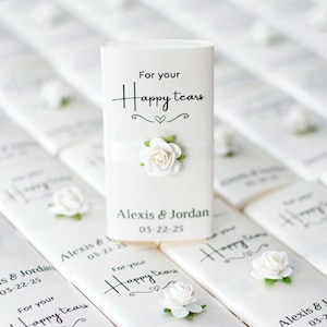 Per lacrime di gioia, fazzoletti personalizzati per matrimonio - Niente brutte lacrime - Bomboniere per matrimonio - Regalo personalizzato per gli ospiti - Bomboniere uniche per la festa della sposa