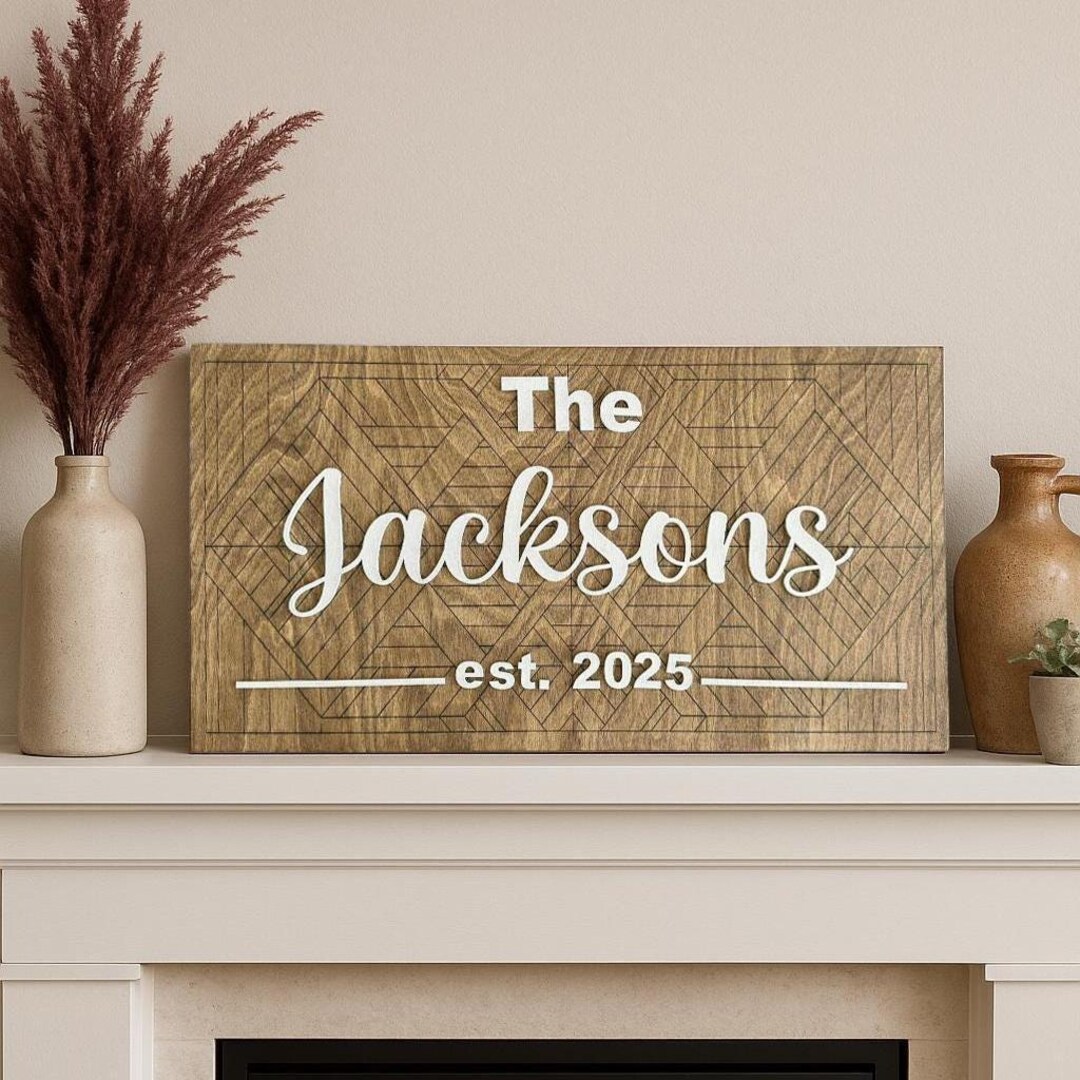 Custom Wood Family Name Sign: Rustic Farmhouse Decor - Etsy