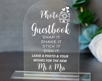 Photo Guestbook Sign , Photobooth Guestbook Sign , Wedding Snap it, Shake it, Sign It Sign