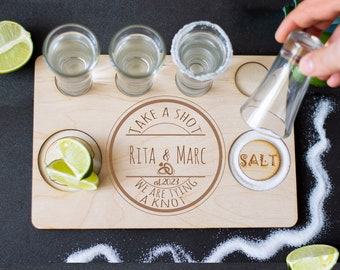 Tequila Flight Board, tequila wedding gift, bachelorette tequila tray, Tequila party