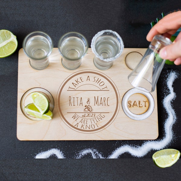 Tequila Flight Board, tequila wedding gift, bachelorette tequila tray, Tequila party