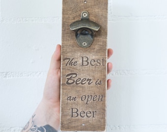 Wall bottle Opener , dad gifts beer , Christmas gift for him