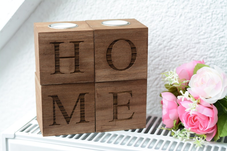 Love Wooden candle holder ,  candle holder, Tea lights holder