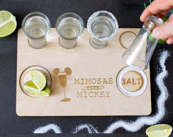 Plateau à shot tequila, planche à boissons, verres à shot, cadeau bar tequila