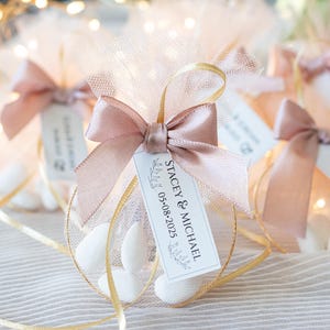 Cadeaux de mariage personnalisés en amande - Sacs de cadeaux de mariage, idéal pour une douche nuptiale, des fiançailles, un anniversaire